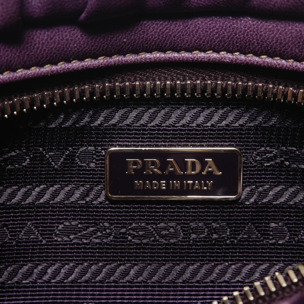 Prada Purple Leather Shoulder Bag (Pre-Owned)