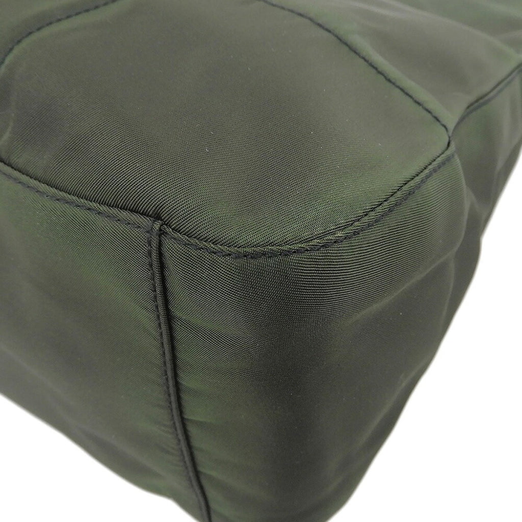 Prada Black Green Nylon Plastic Shoulder Bag (Pre-Owned)