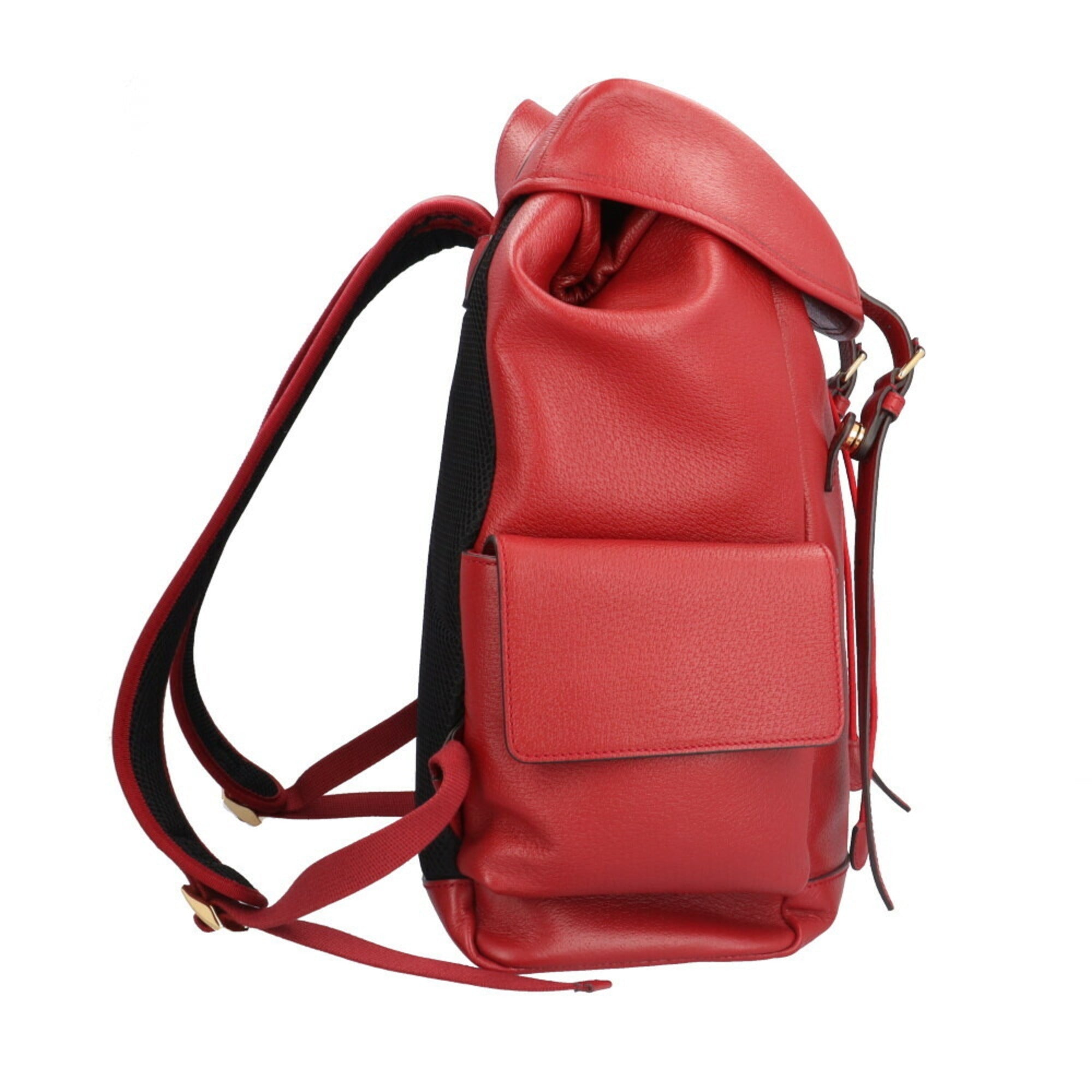 Gucci Navy Red Color Leather Backpack (Pre-Owned)