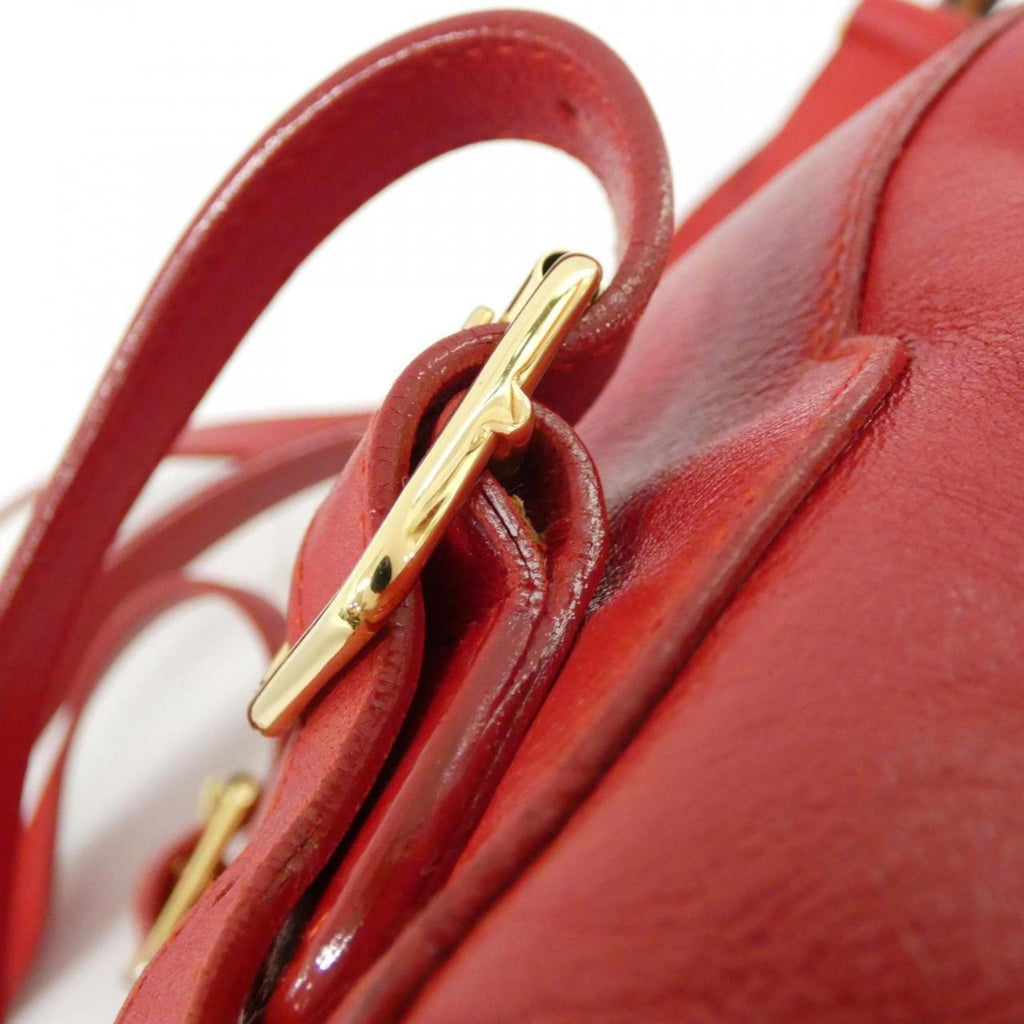 Gucci Red Color Leather Backpack (Pre-Owned)