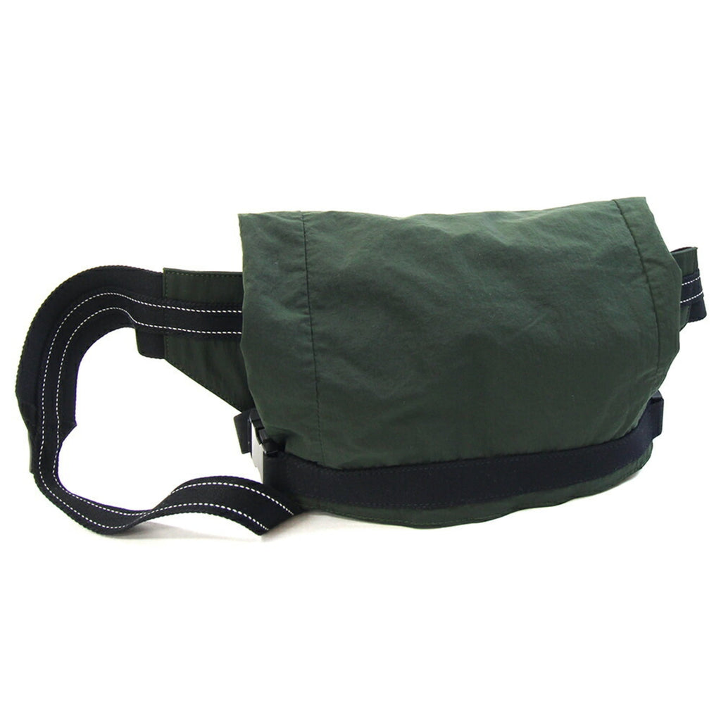 Bottega Veneta Black Dark Green Nylon Leather Fanny Pack Sling Bag (Pre-Owned)
