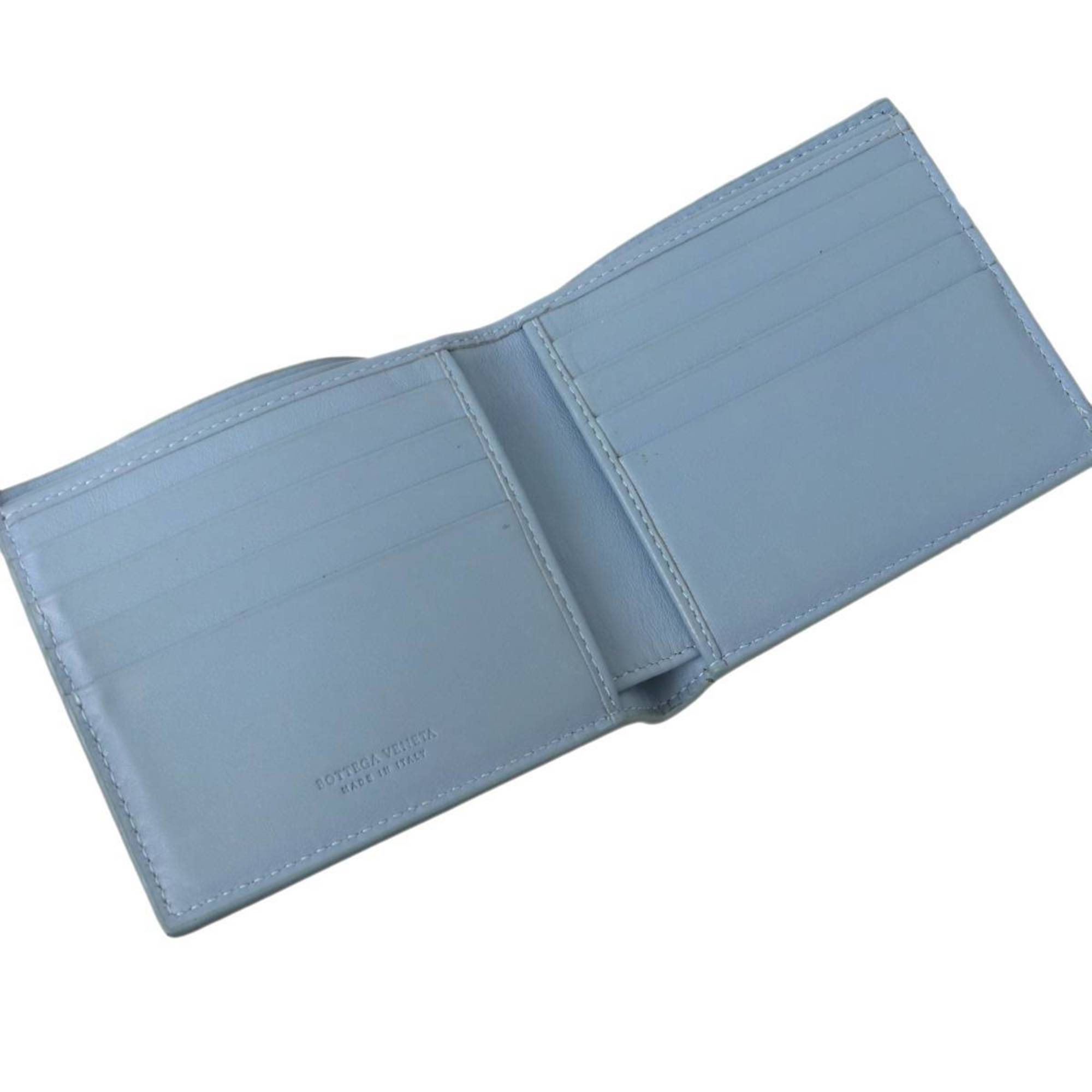 Bottega Veneta Intrecciato Light Blue Wallet (Bi-Fold) (Pre-Owned)
