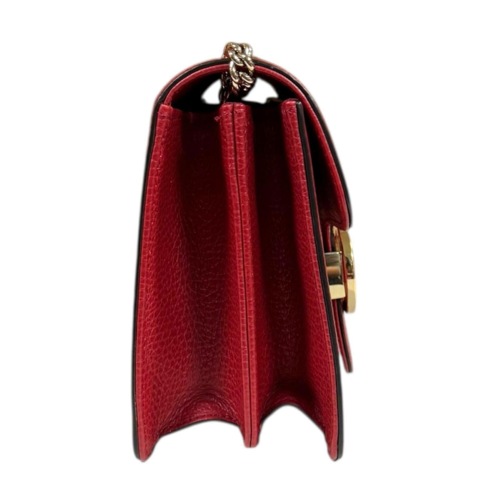 Gucci Red Color Leather Shoulder Bag (Pre-Owned)