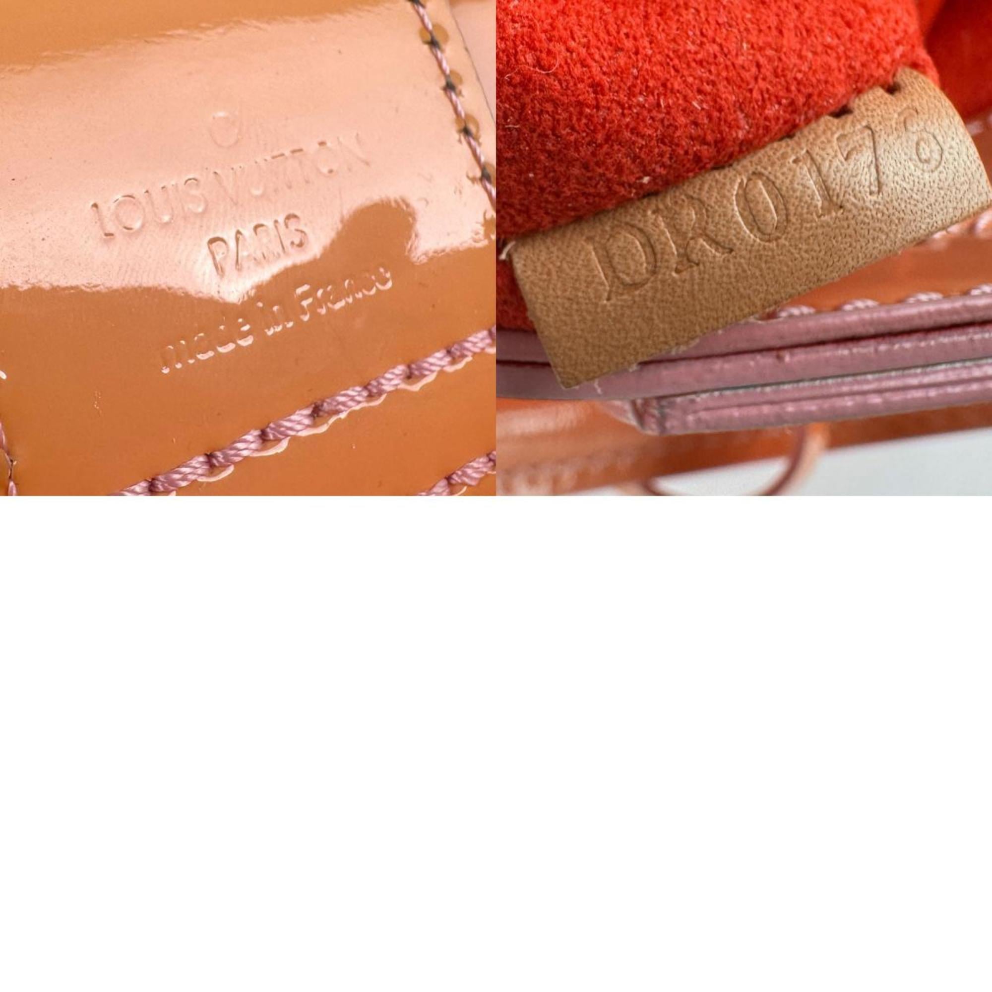 Louis Vuitton Pink Beige Red Color Patent Leather Handbag Shoulder Bag (Pre-Owned)