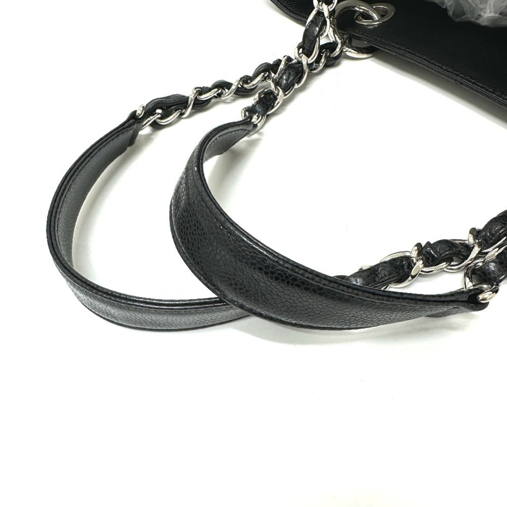 Chanel Black Grained Calfskin Handbag Tote Bag (Pre-Owned)