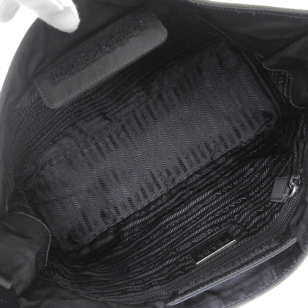 Prada Black Green Nylon Plastic Shoulder Bag (Pre-Owned)