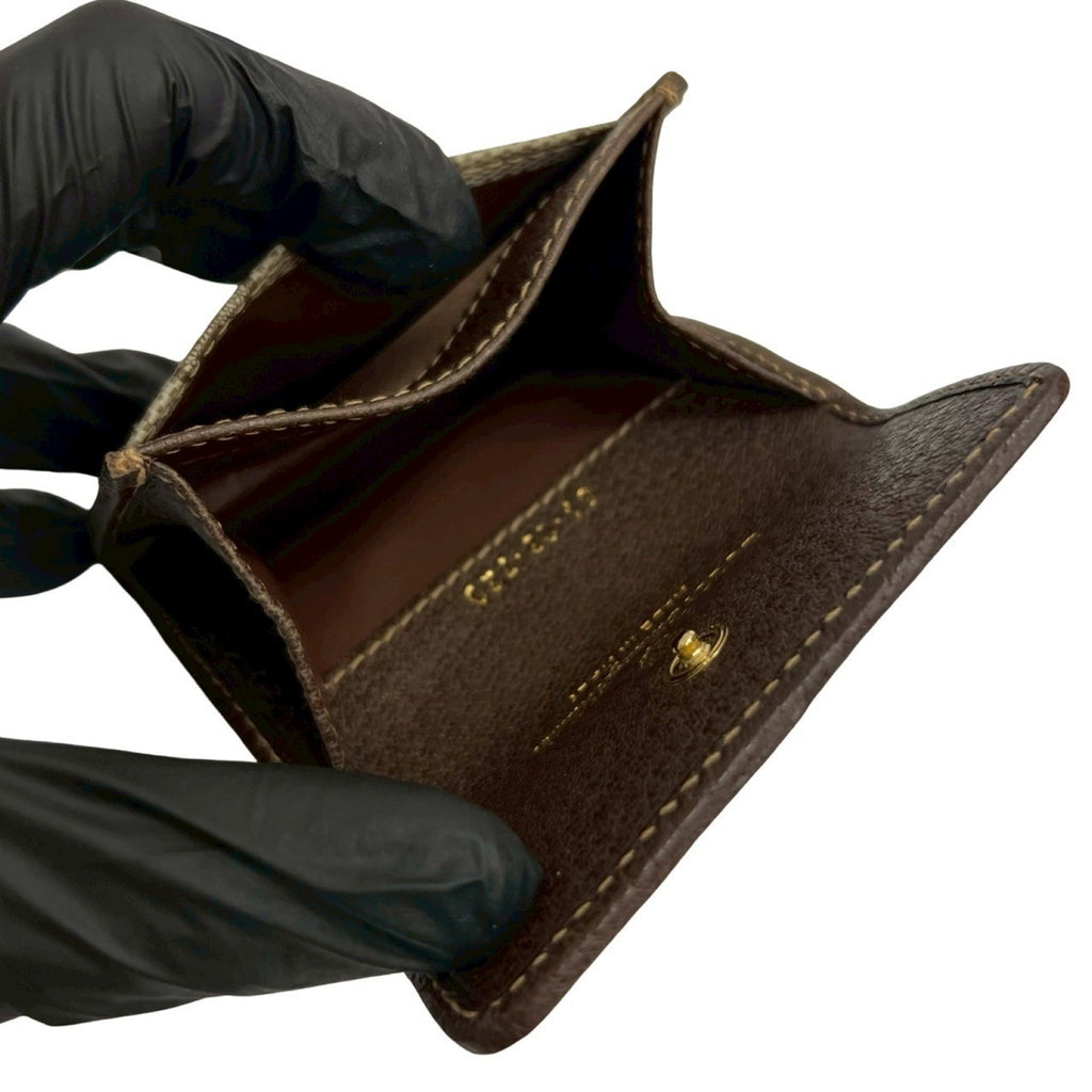 Gucci Brown Leather Pvc Coin Purse/Coin Case (Pre-Owned)