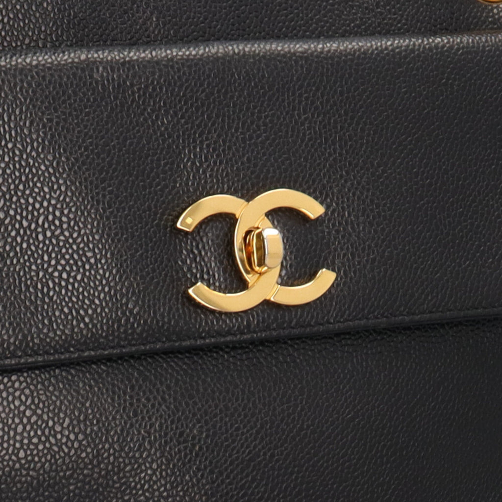Chanel Black Grained Calfskin Tote Bag (Pre-Owned)