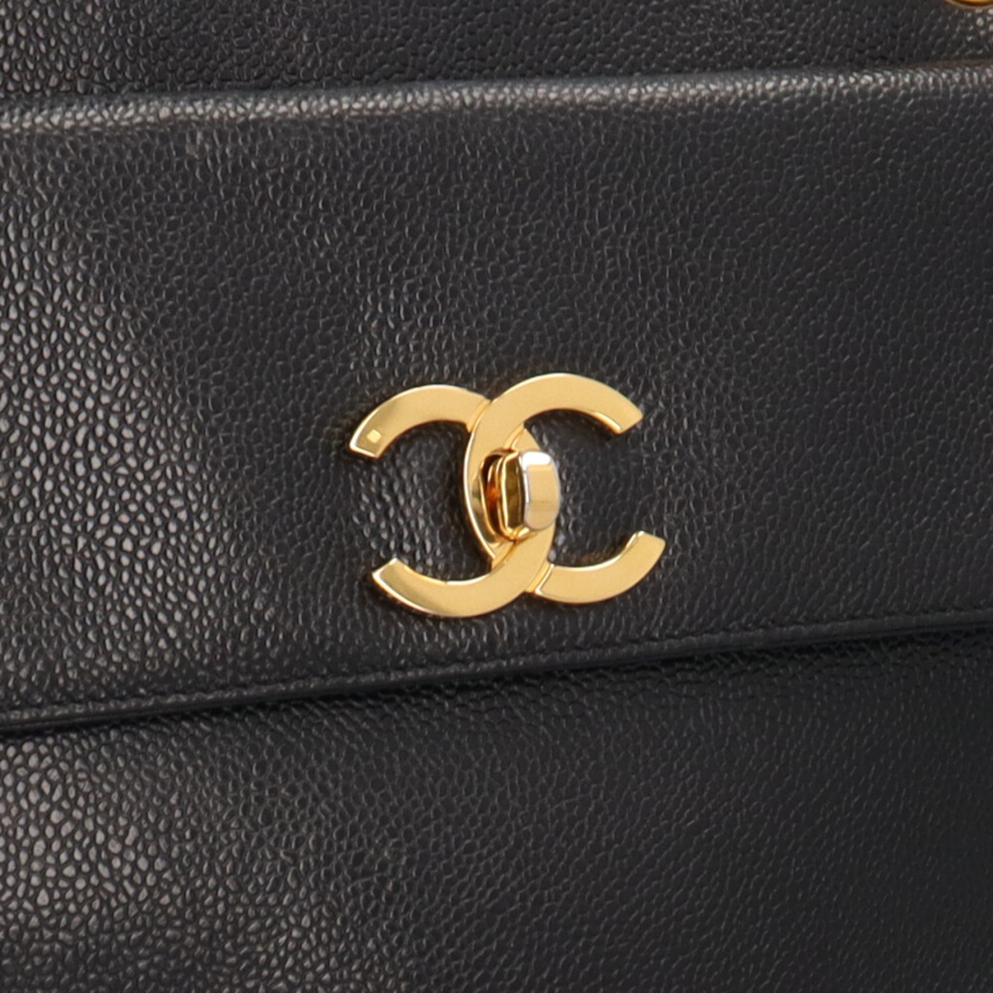 Chanel Black Grained Calfskin Tote Bag (Pre-Owned)