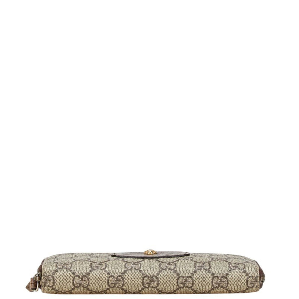 Gucci Beige Brown Pvc Leather Long Wallet (Bi-Fold) (Pre-Owned)