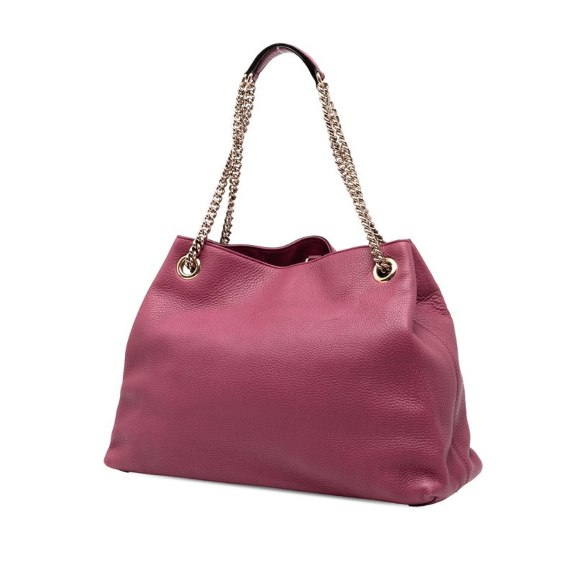 Gucci Purple Leather Shoulder Bag Tote Bag (Pre-Owned)