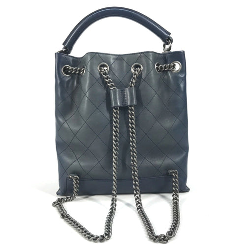 Chanel Blue Leather Shoulder Bag (Pre-Owned)