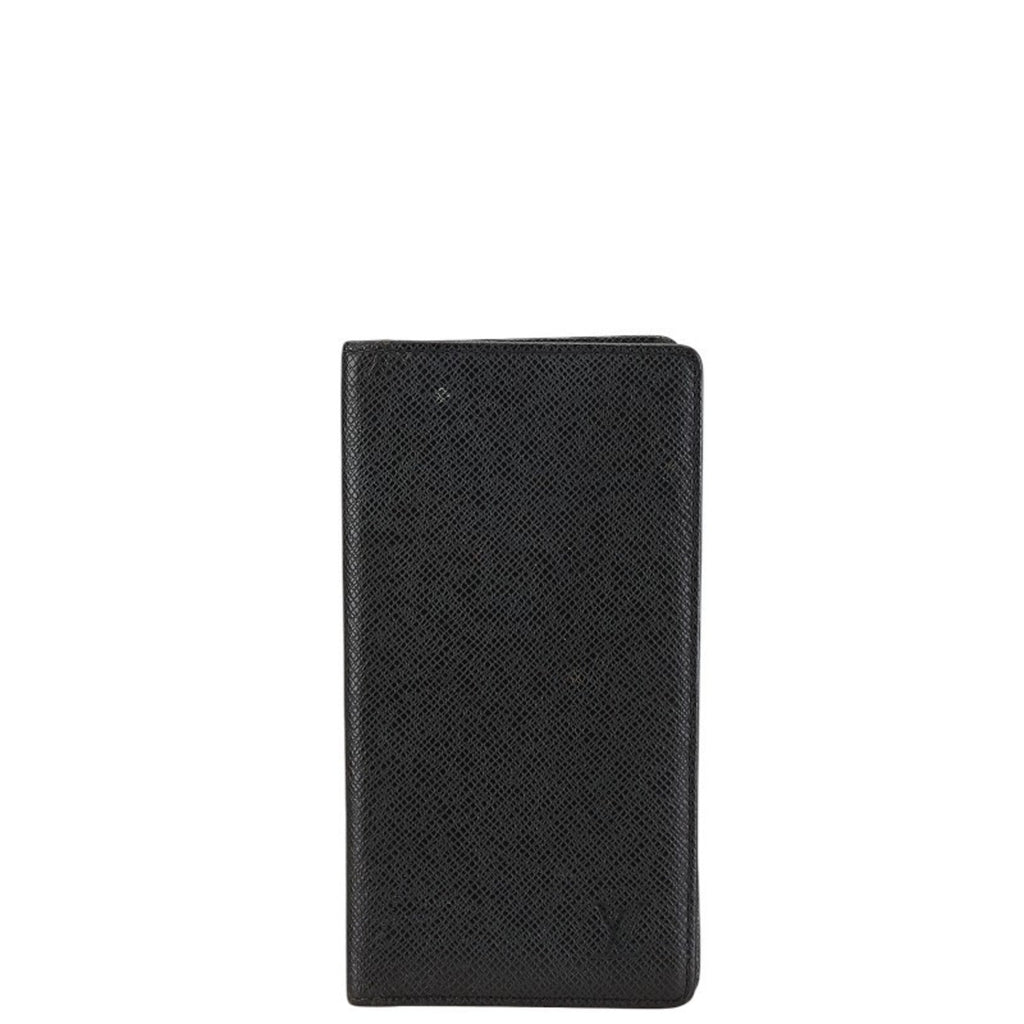 Louis Vuitton Taiga Black Leather Wallet (Bi-Fold) (Pre-Owned)