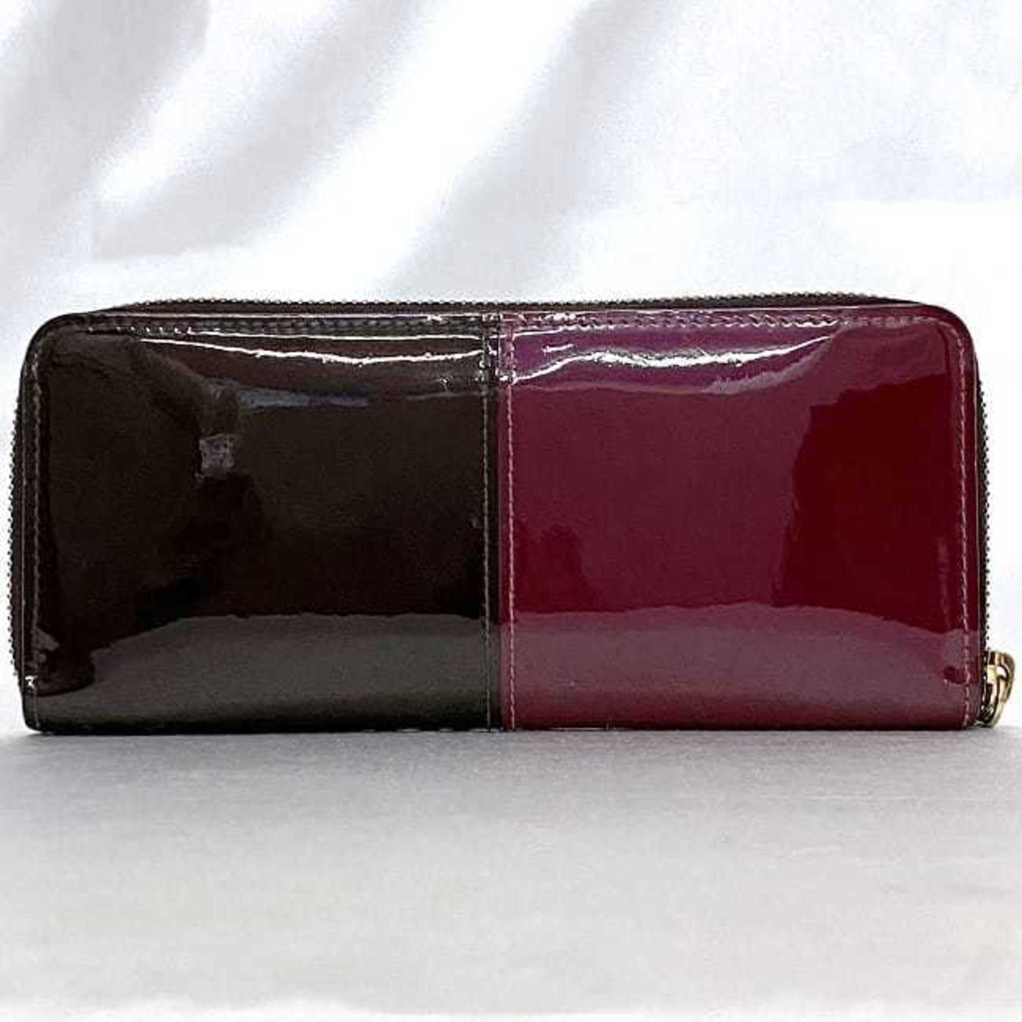Louis Vuitton Amarante Bordeaux Brown Patent Leather Monogram Canvas Coin Purse/Coin Case (Pre-Owned)