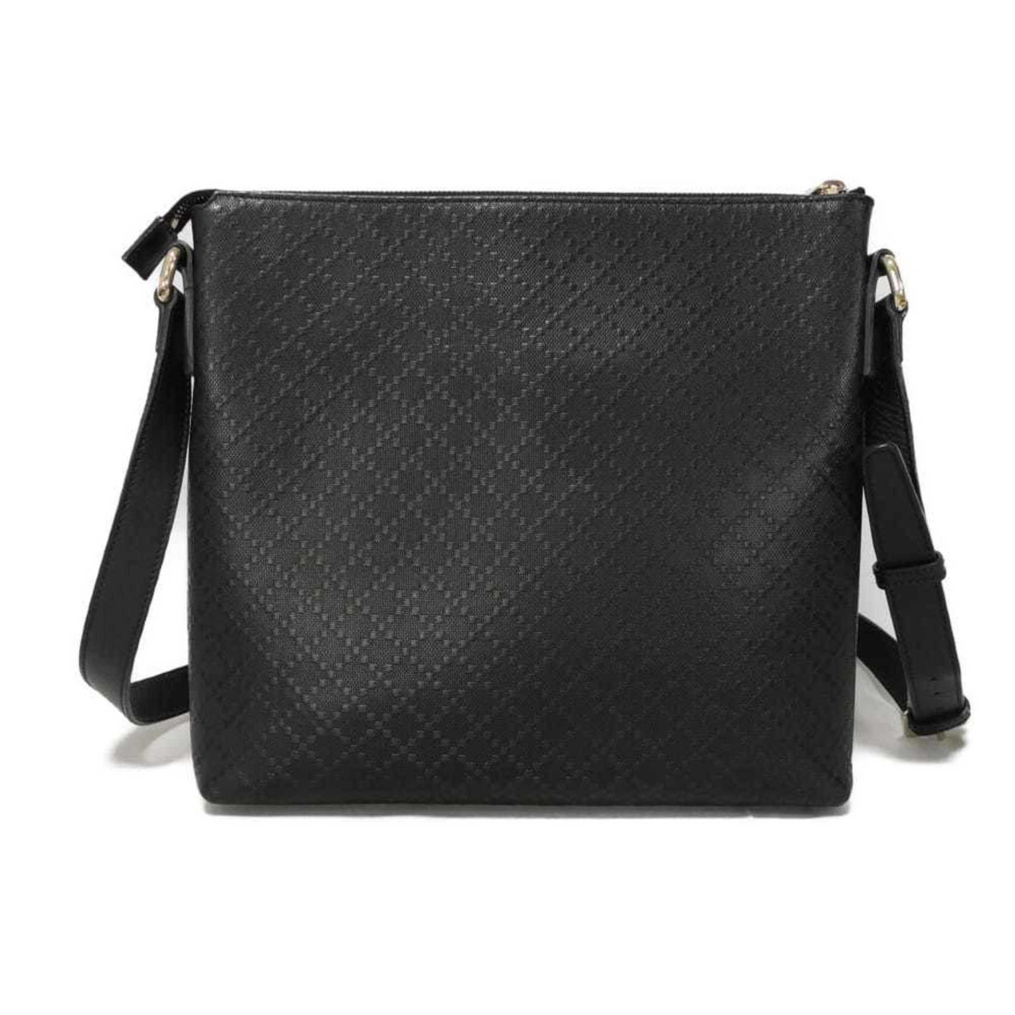 Gucci Diamante Black Leather Messenger Bag Shoulder Bag (Pre-Owned)