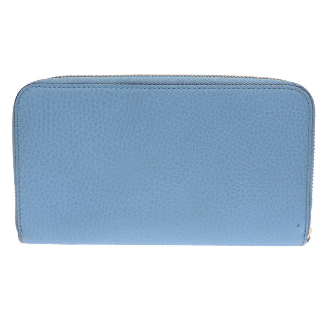 Gucci Sky Blue Leather Long Wallet (Bi-Fold) (Pre-Owned)