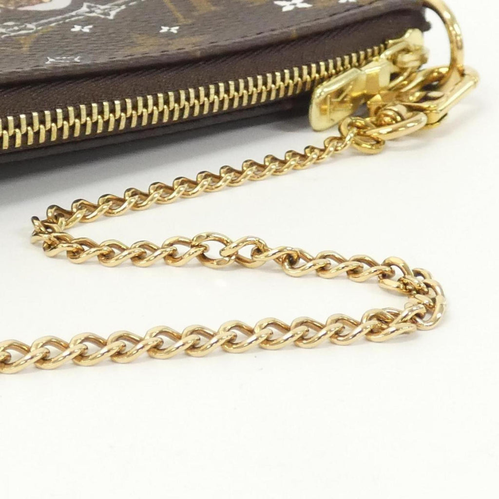 Louis Vuitton Marron Coated Canvas Pochette Pouch (Pre-Owned)