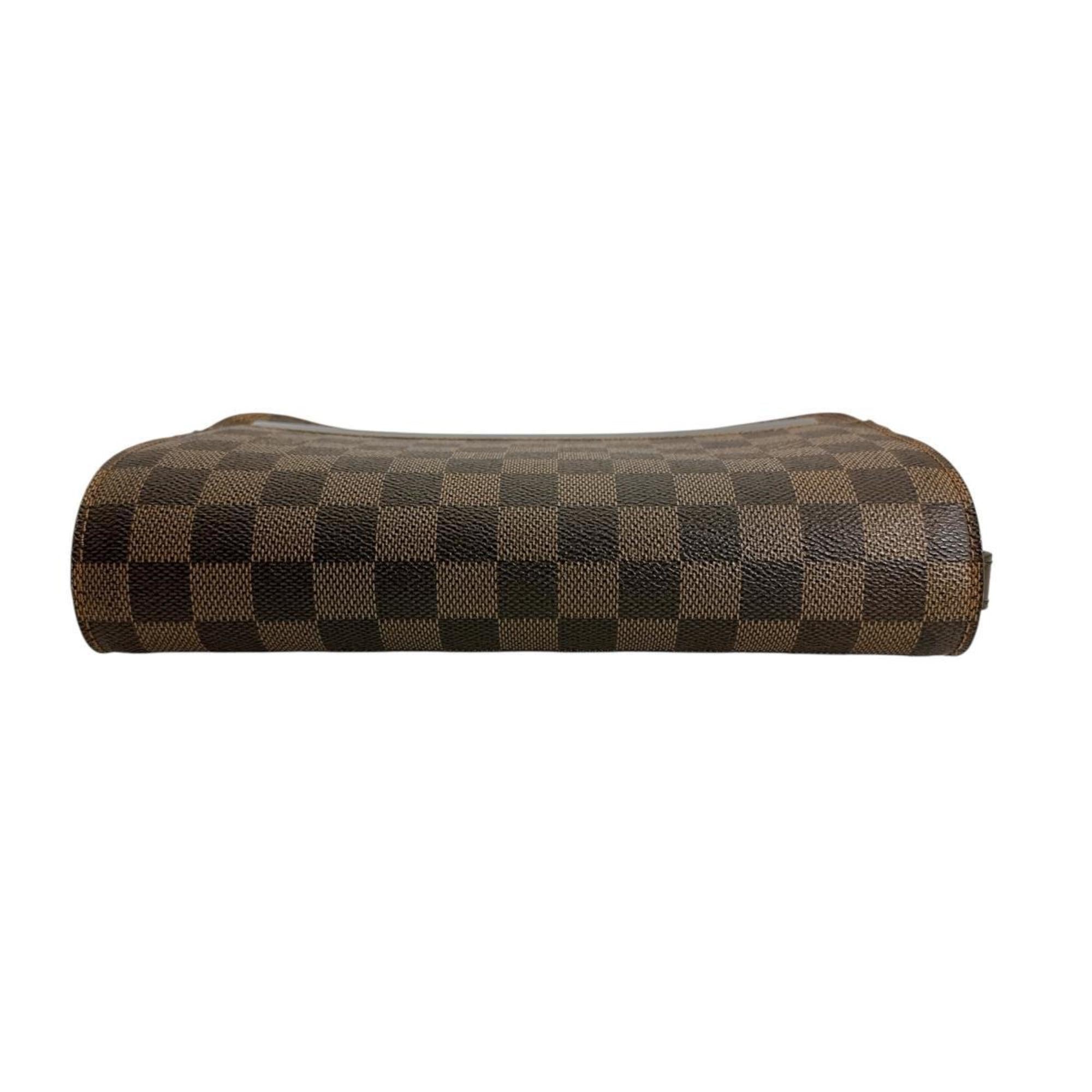 Louis Vuitton Brown Damier Canvas Clutch Bag (Pre-Owned)