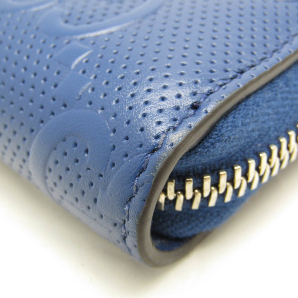 Gucci Navy Leather Long Wallet (Bi-Fold) (Pre-Owned)