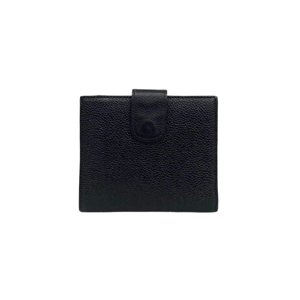 Chanel Black Grained Calfskin Wallet (Bi-Fold) (Pre-Owned)