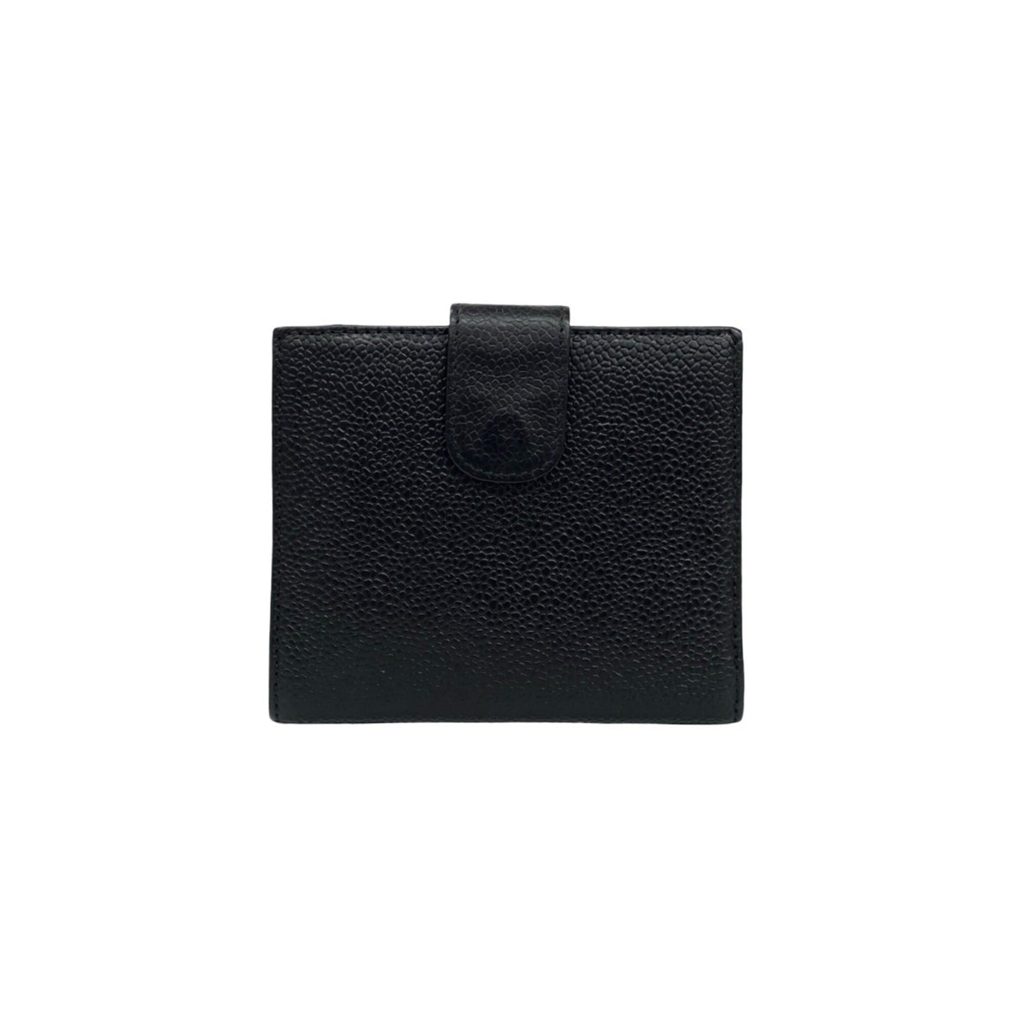 Chanel Black Grained Calfskin Wallet (Bi-Fold) (Pre-Owned)