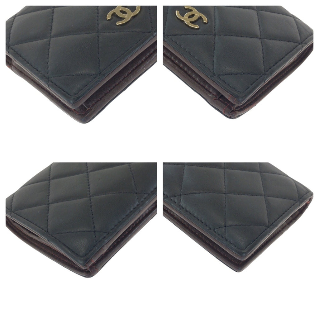 Chanel Matelasse Black Leather Wallet (Bi-Fold) (Pre-Owned)