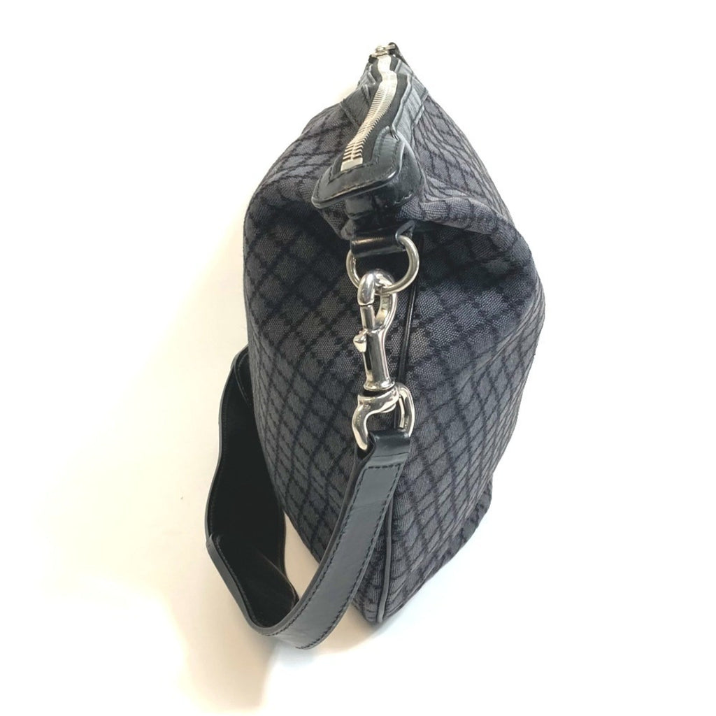 Gucci Diamante Black Gray Canvas Shoulder Bag (Pre-Owned)