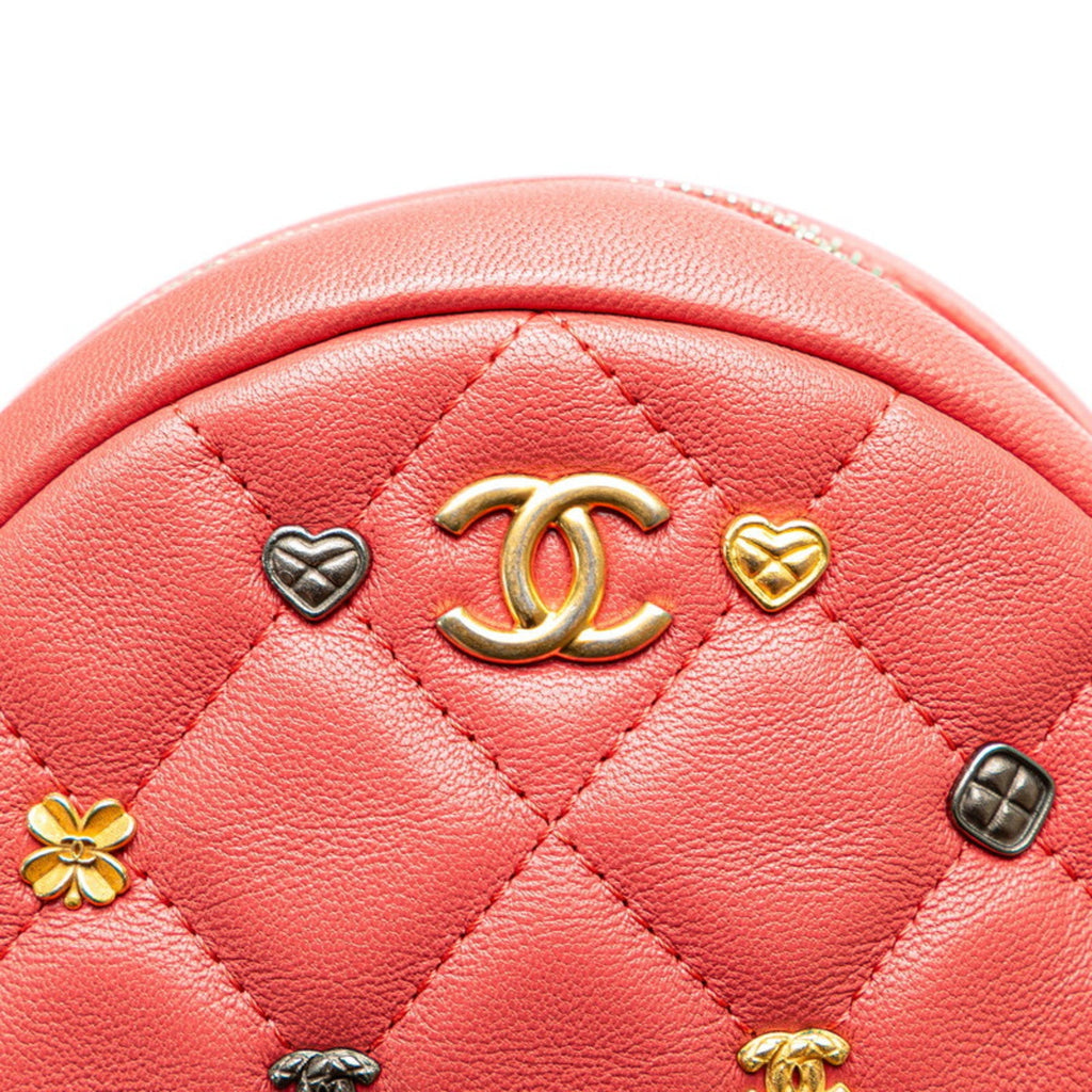 Chanel Red Color Leather Shoulder Bag (Pre-Owned)