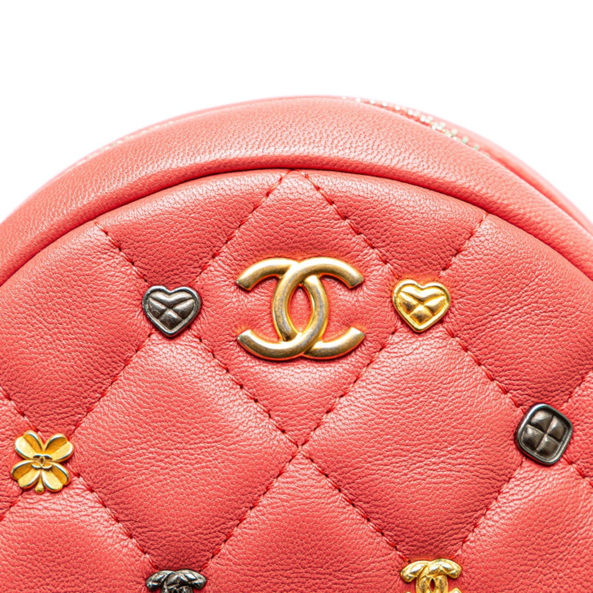 Chanel Red Color Leather Shoulder Bag (Pre-Owned)