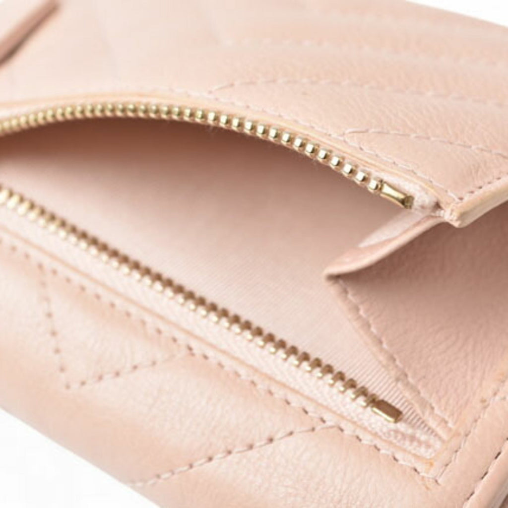 Chanel Baby Pink Leather Wallet (Tri-Fold) (Pre-Owned)