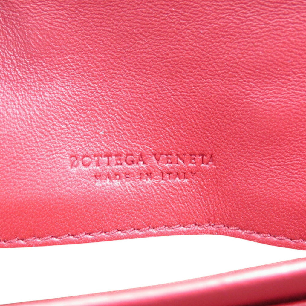 Bottega Veneta Red Color Intrecciato Long Wallet (Bi-Fold) (Pre-Owned)