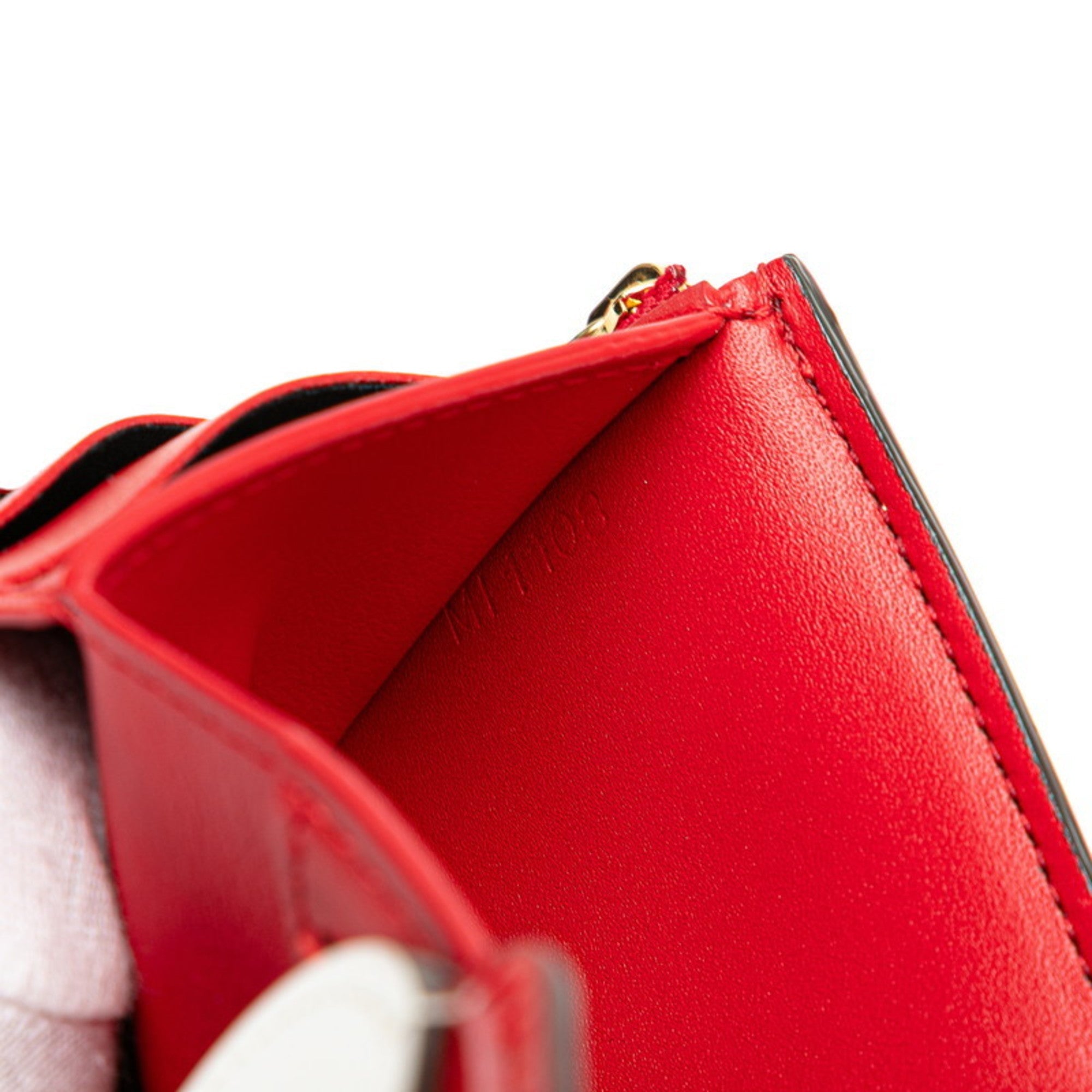 Louis Vuitton Cerise Monogram Red Color Leather Bill Wallet (Tri-Fold) (Pre-Owned)