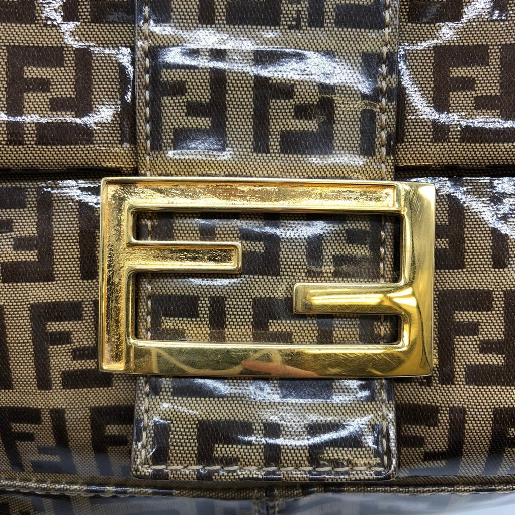 Fendi Zucchino Brown Nylon Shoulder Bag (Pre-Owned)
