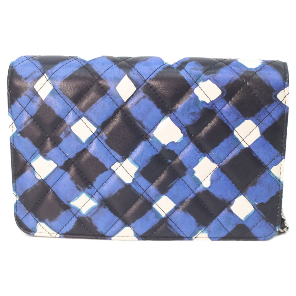 Chanel Black Blue Leather Shoulder Bag (Pre-Owned)
