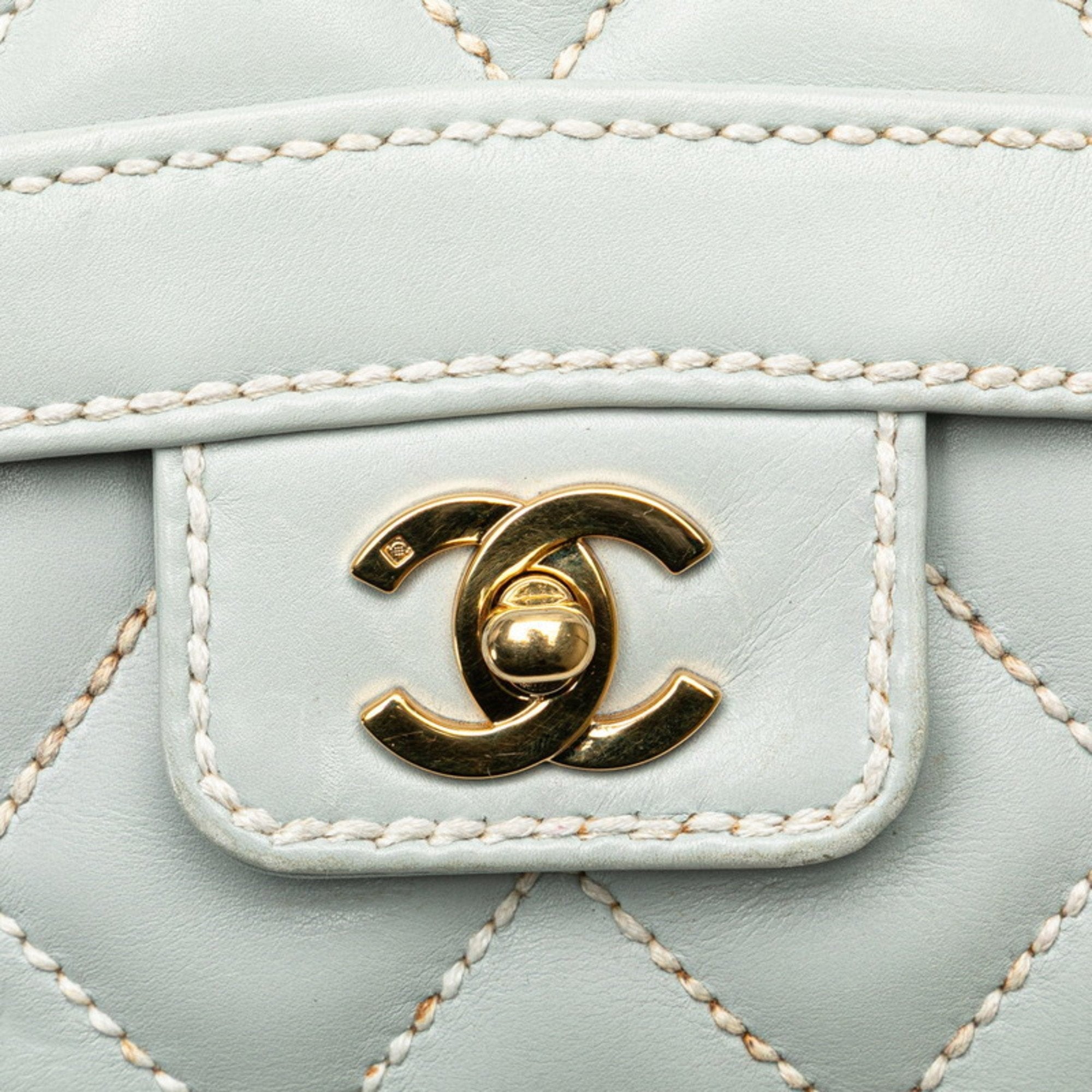 Chanel Blue Leather Handbag (Pre-Owned)
