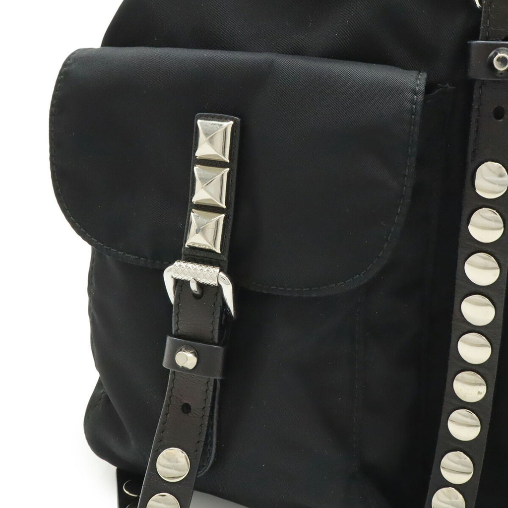 Prada Black Nero Nylon Leather Backpack (Pre-Owned)