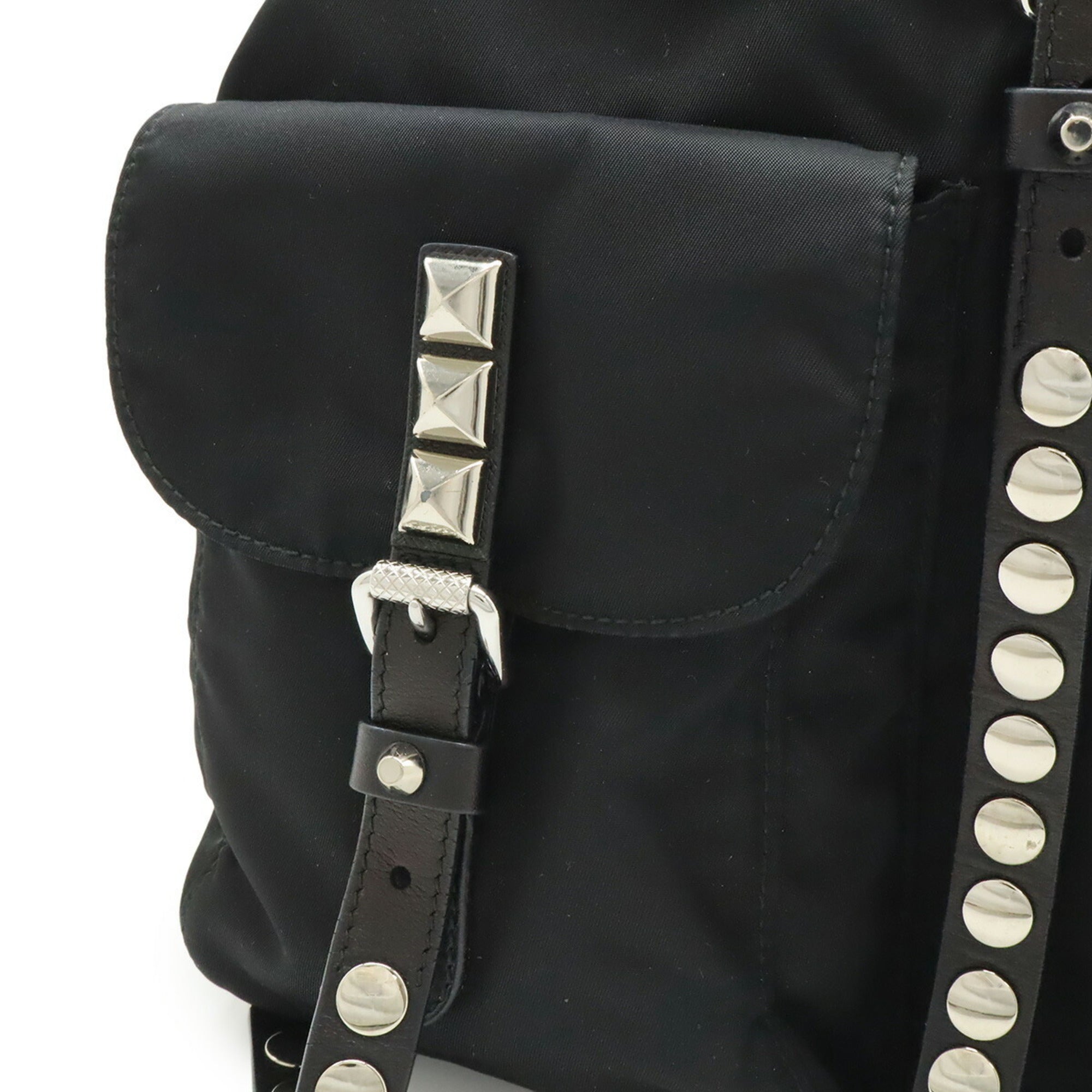 Prada Black Nero Nylon Leather Backpack (Pre-Owned)