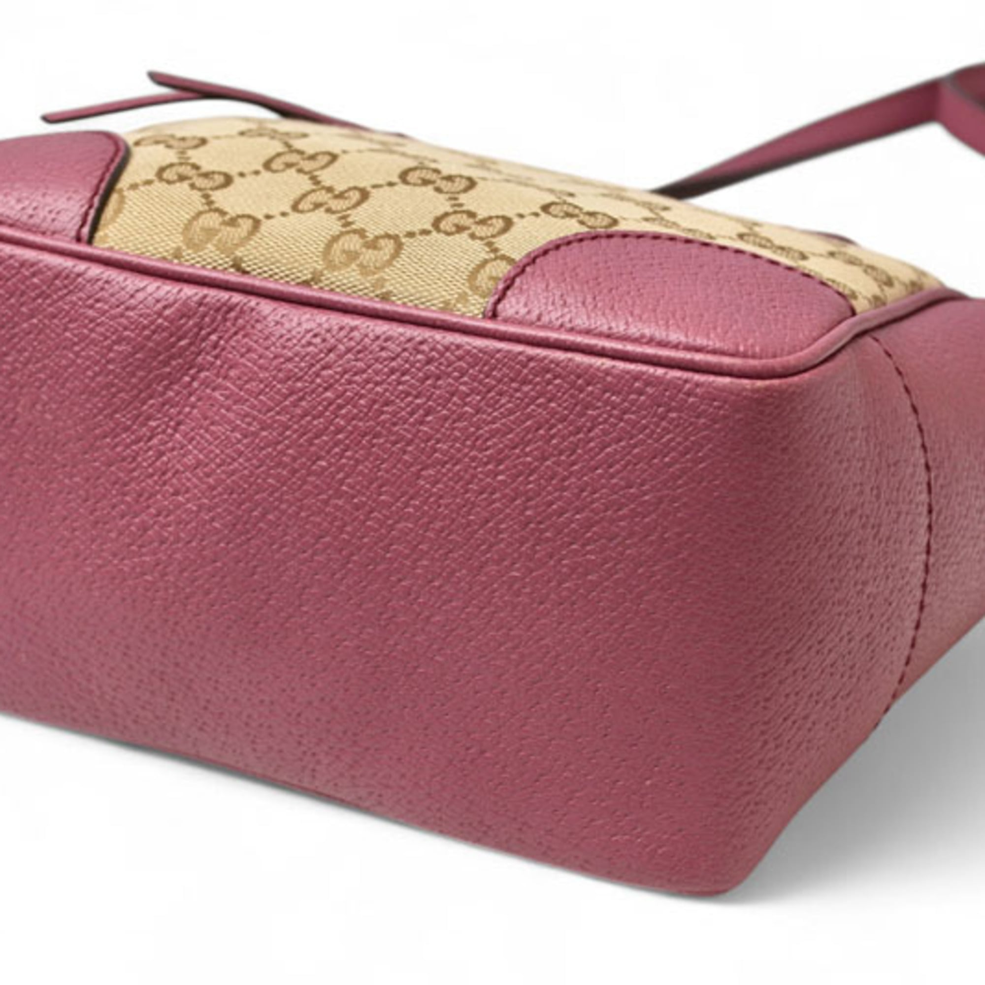 Gucci Beige Pink Gg Canvas Leather Handbag Shoulder Bag (Pre-Owned)