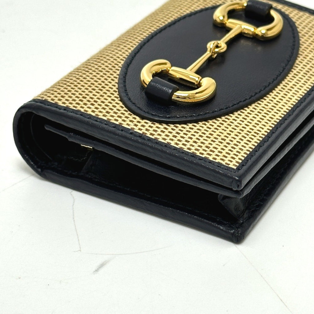 Gucci Beige Canvas Leather Wallet (Tri-Fold) (Pre-Owned)