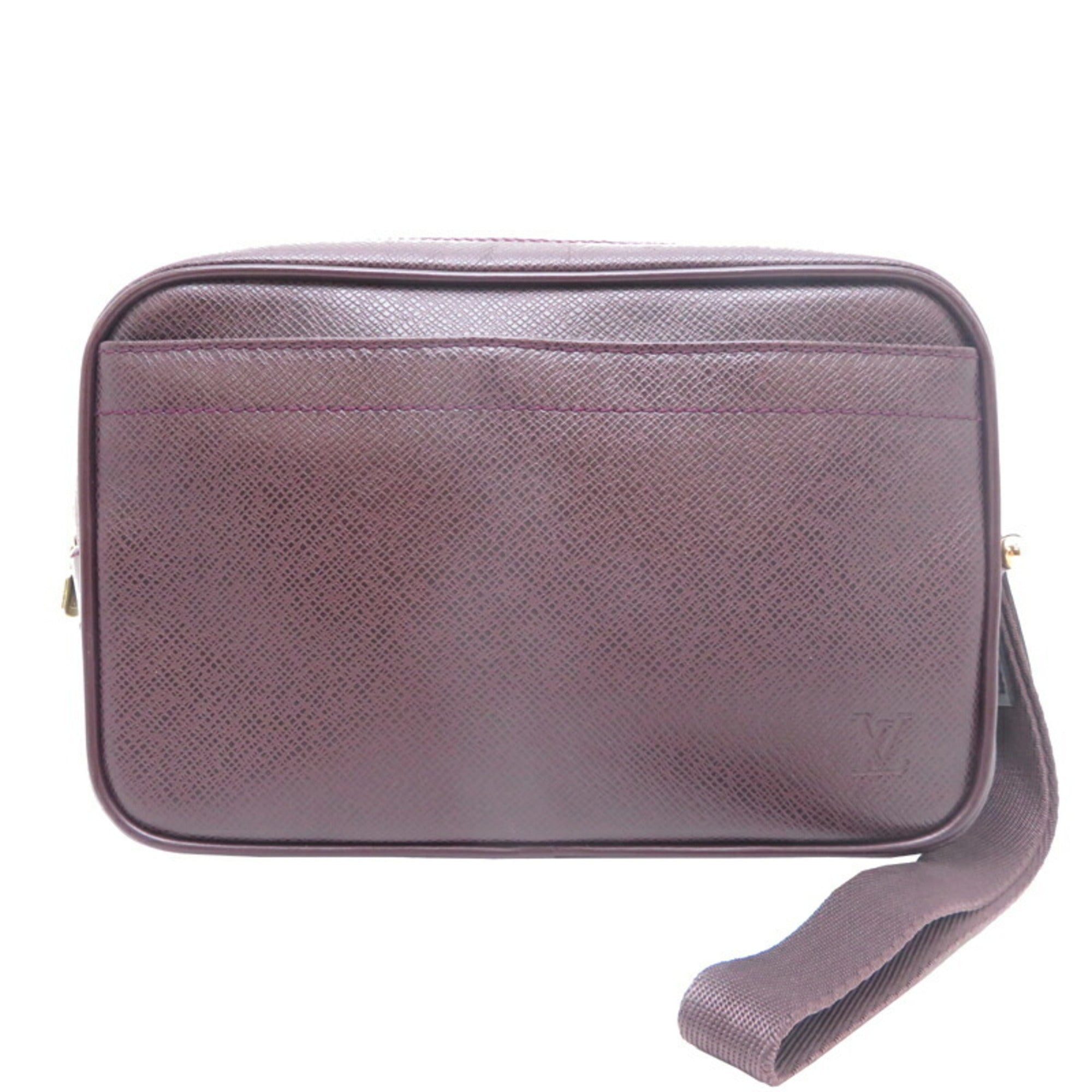 Louis Vuitton Acajou Brown Taiga Leather Clutch Bag Pouch (Pre-Owned)
