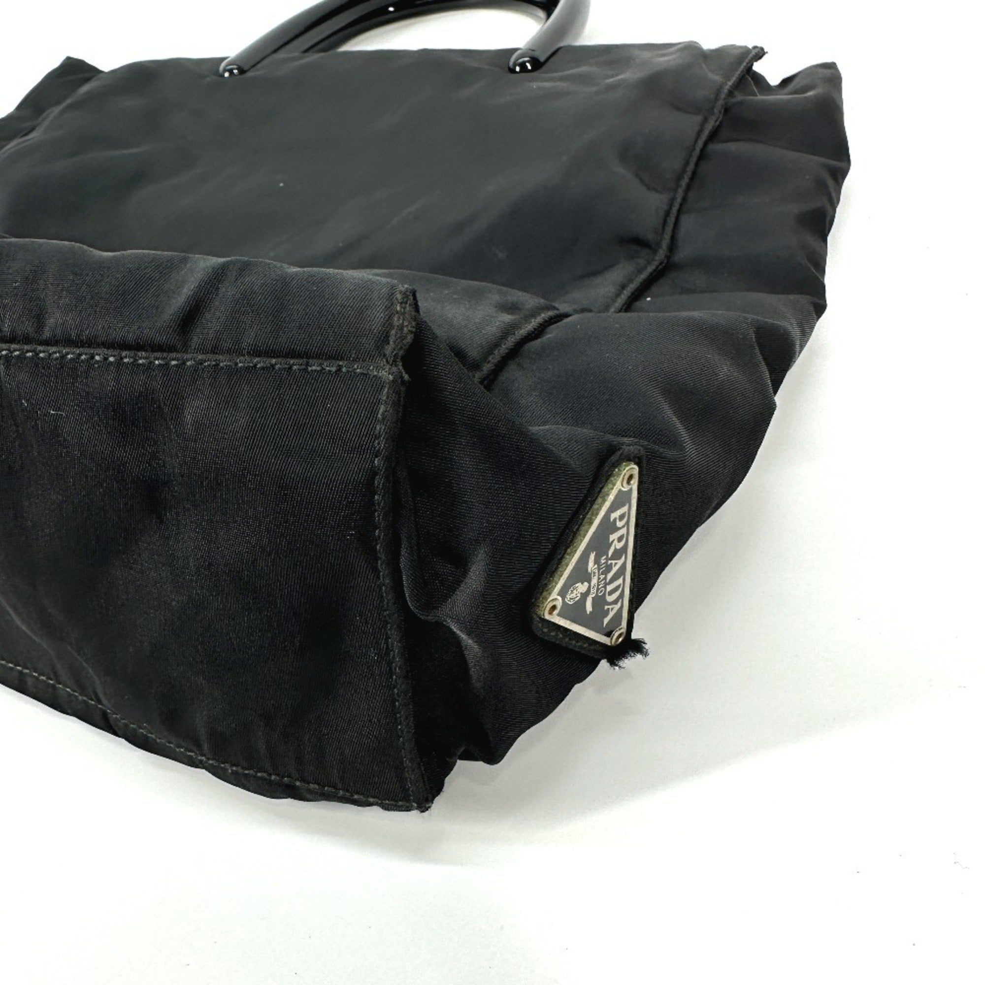 Prada Black Nylon Handbag Tote Bag (Pre-Owned)