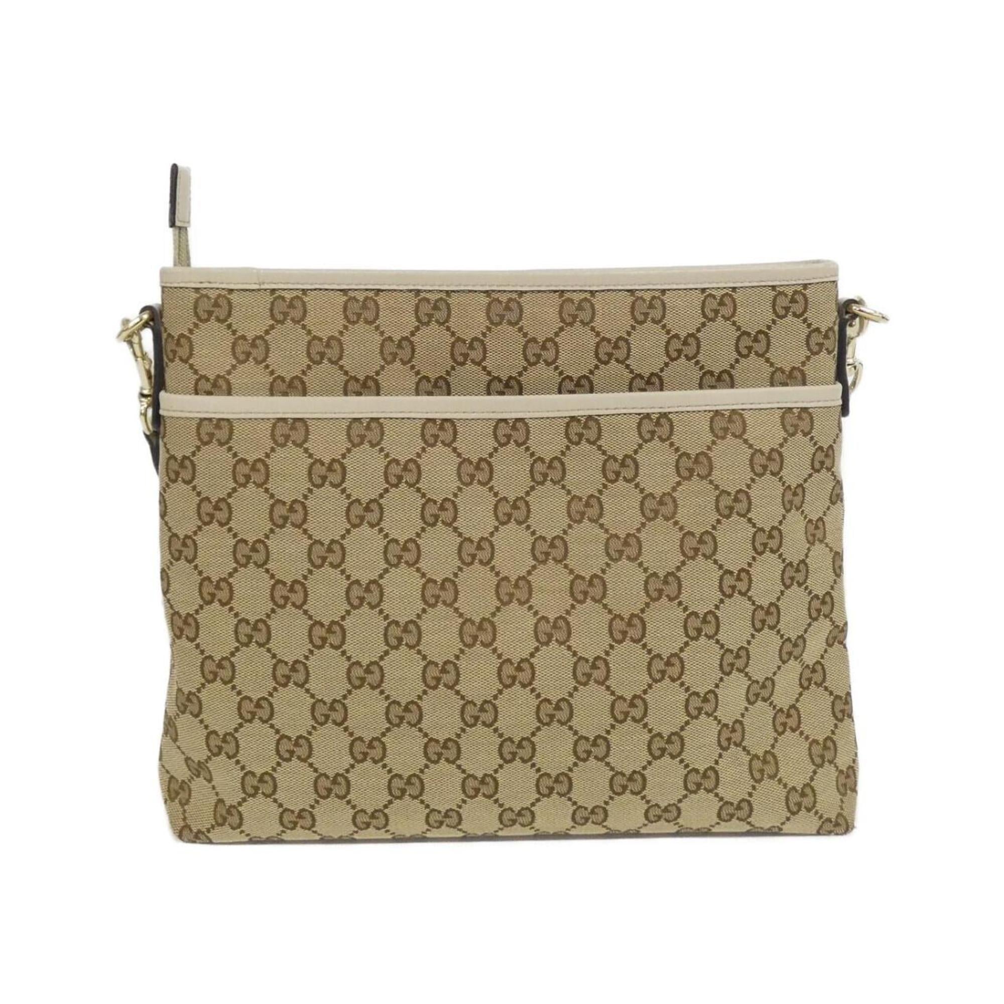 Gucci Gg Canvas Beige Ivory Gg Canvas Shoulder Bag (Pre-Owned)