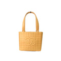 Chanel Chocolate Bar Beige Leather Handbag (Pre-Owned)