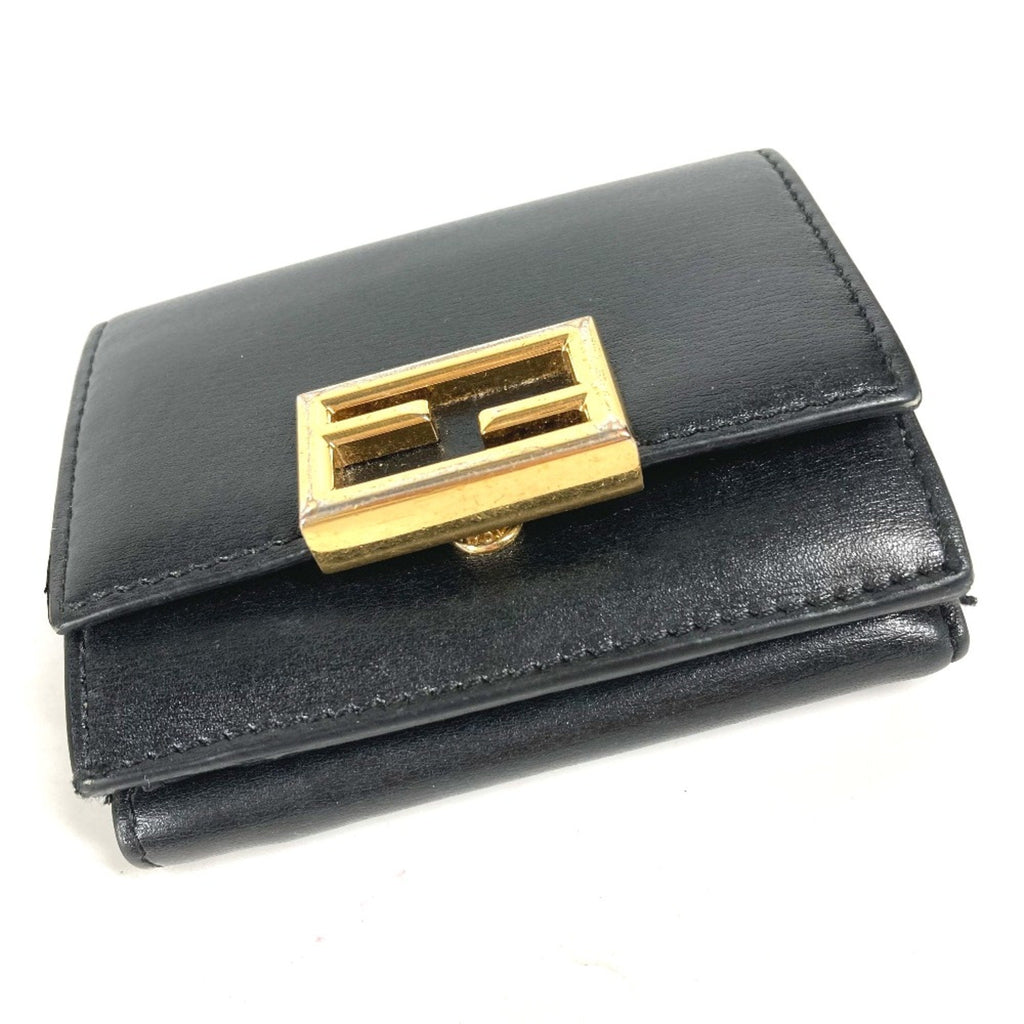 Fendi Black Leather Wallet (Tri-Fold) (Pre-Owned)