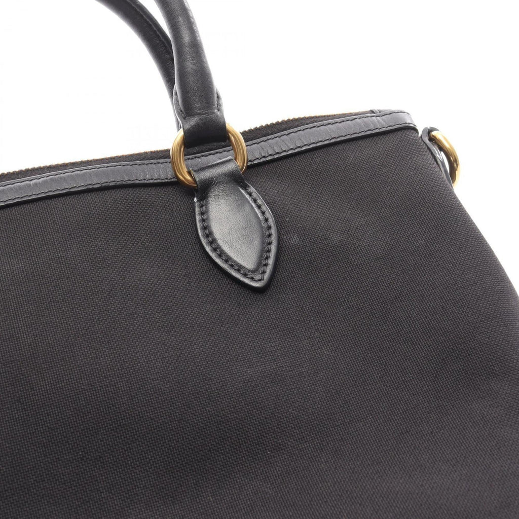 Prada Black Canvas Leather Handbag (Pre-Owned)