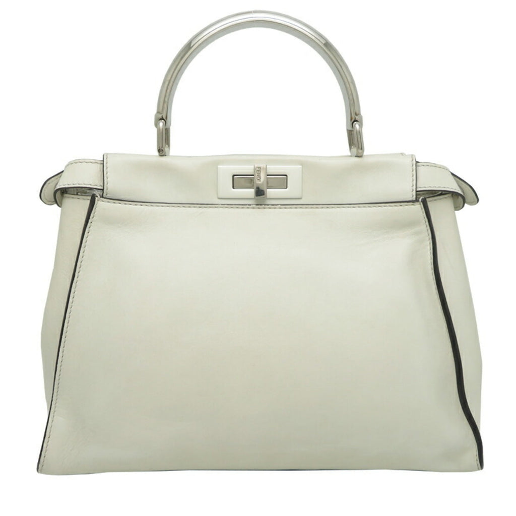 Fendi Peekaboo White Leather Handbag (Pre-Owned)