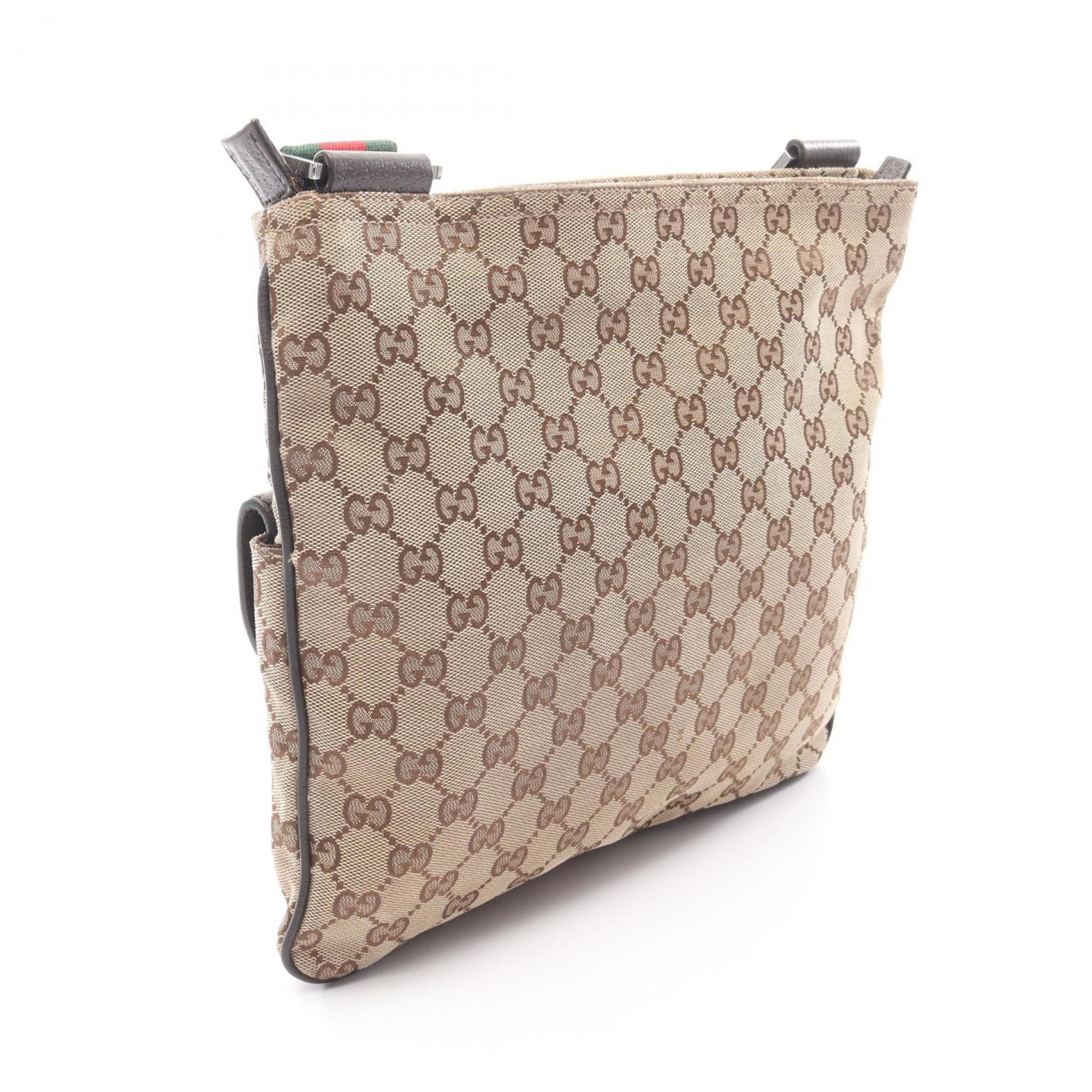 Gucci Beige Brown Multi-Color Gg Canvas Leather Shoulder Bag (Pre-Owned)