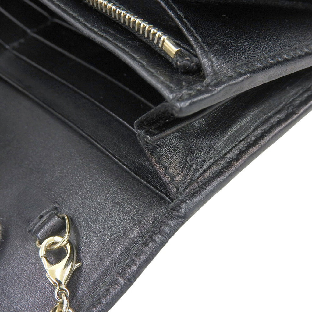 Gucci Black Leather Chain/Shoulder Wallet (Pre-Owned)