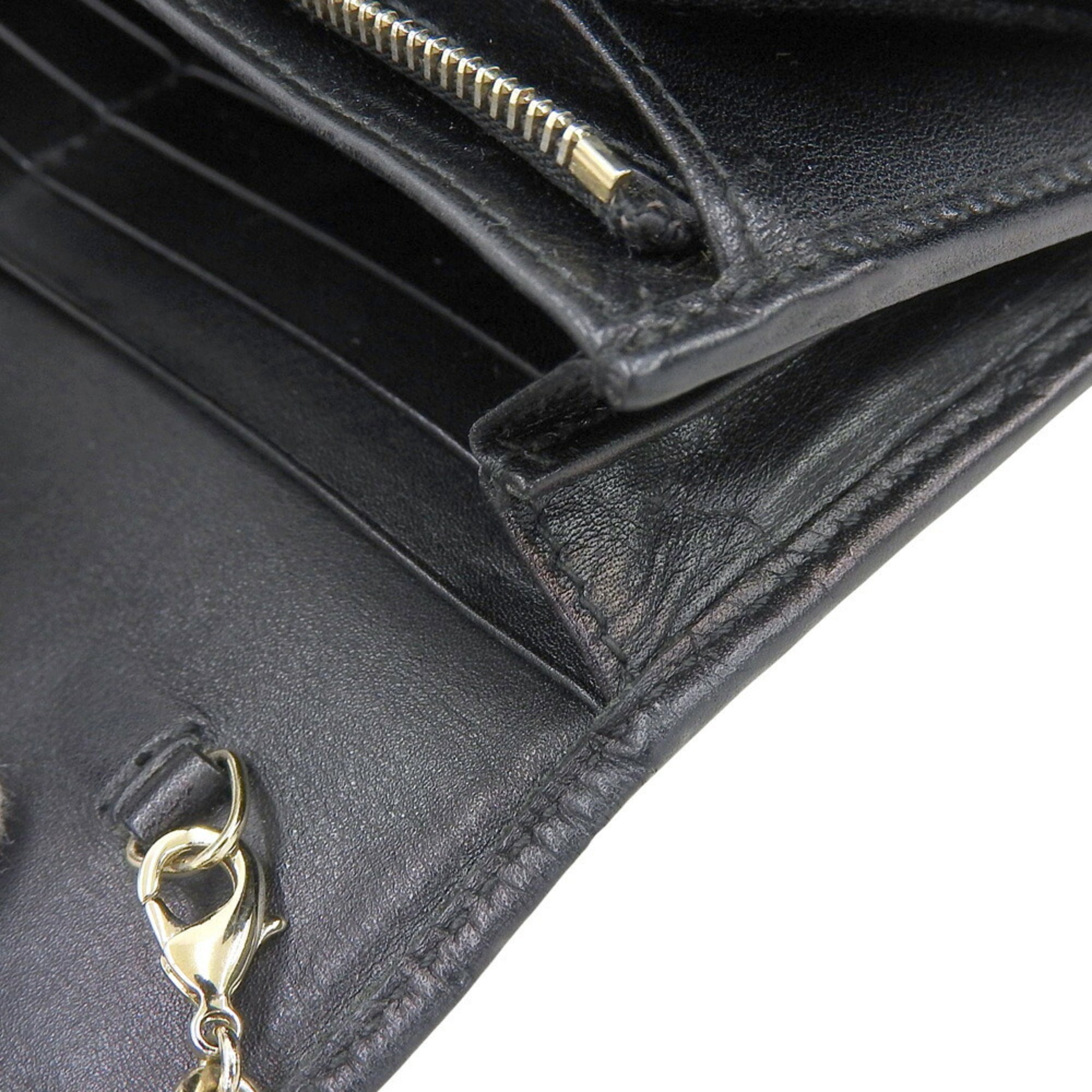 Gucci Black Leather Chain/Shoulder Wallet (Pre-Owned)