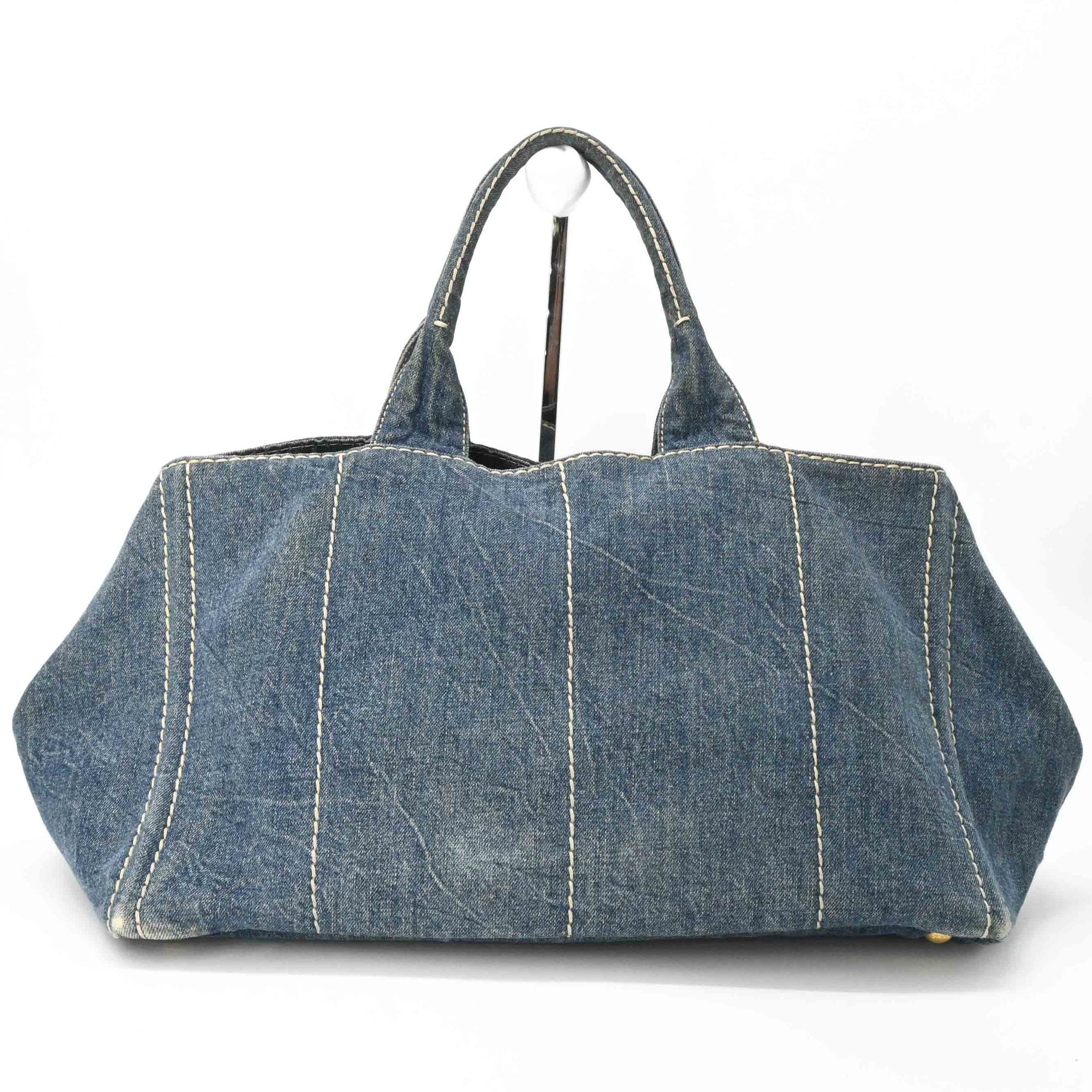 Prada Blue Denim Handbag Shoulder Bag Tote Bag (Pre-Owned)